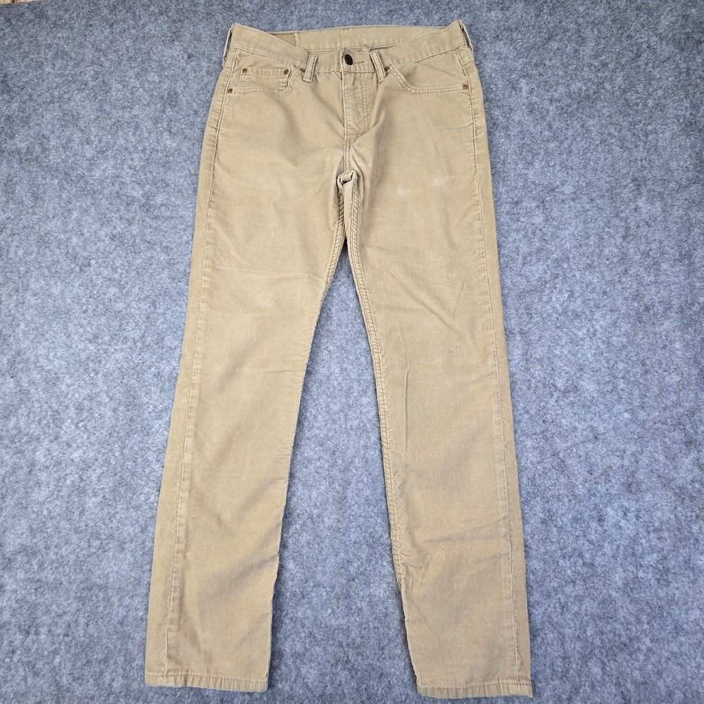 Levis 511 Slim Fit Corduroy Pants Mens 32x32 Tan Khaki Cord Trousers